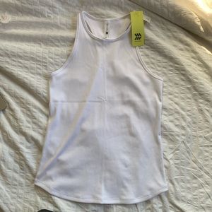 RIBBED RACERBACK TANK WHITE SMALL